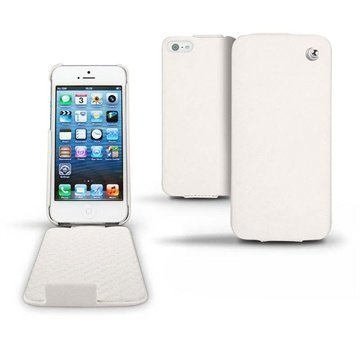 iPhone 5 / 5S / SE Noreve Tradition Flip Leather Case White