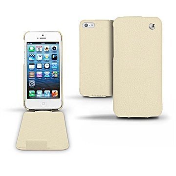 iPhone 5 / 5S / SE Noreve Tradition Läpällinen Nahkakotelo Norsunluun Värinen