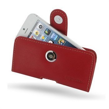 iPhone 5 / 5S / SE PDair Vaakakotelo Nahka Punainen
