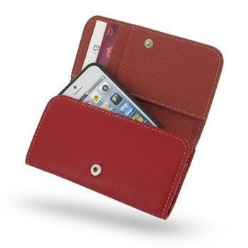 iPhone 5 / 5S / SE PDair Wallet Nahkakotelo Punainen