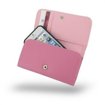 iPhone 5 / 5S / SE PDair Wallet Nahkakotelo Vaaleanpunainen