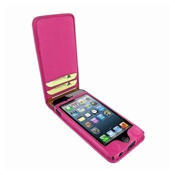 iPhone 5 / 5S / SE Piel Frama Classic Magnetic Nahkakotelo Fuksia