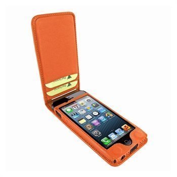 iPhone 5 / 5S / SE Piel Frama Classic Magnetic Nahkakotelo Oranssi