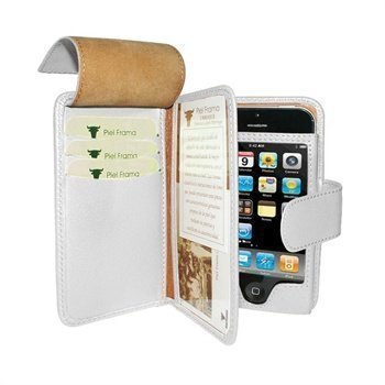 iPhone 5 / 5S / SE Piel Frama Wallet Nahkakotelo Valkoinen