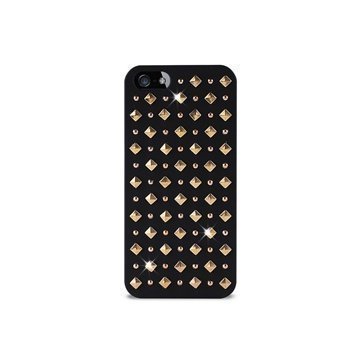 iPhone 5 / 5S / SE Puro Rock Round And Square Studs Kotelo Musta