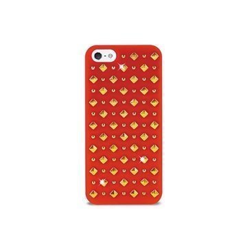 iPhone 5 / 5S / SE Puro Rock Round And Square Studs Kotelo Punainen