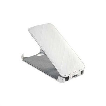 iPhone 5 / 5S / SE StarCase Roma Linea Flip Leather Case White