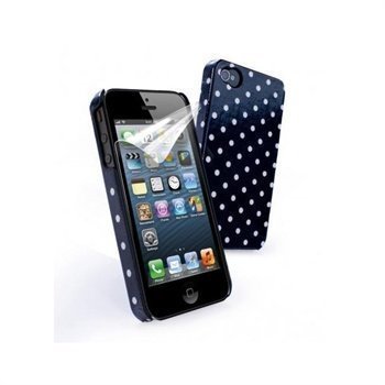 iPhone 5 / 5S / SE Tuff-Luv Tuff-Shell Polka Hot Suojakuori Musta