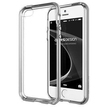 iPhone 5 / 5S / SE VRS Design Crystal Bumper Series Kotelo Vaalea Hopea