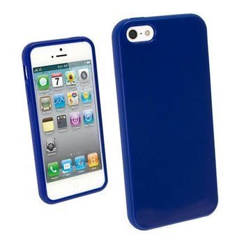 iPhone 5 / 5S / SE iGadgitz Glossy Durable TPU Napsautuskuori Sininen