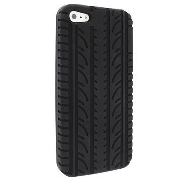 iPhone 5 / 5S / SE iGadgitz Tyre Tread Silikonetui Svart