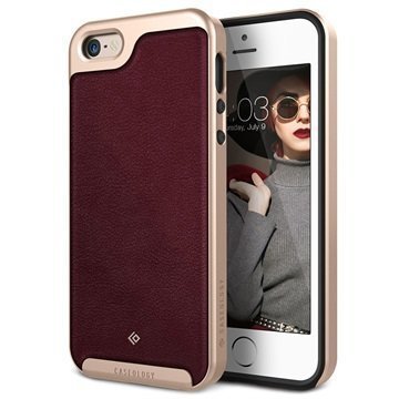 iPhone 5/5S/SE Caseology Envoy Nahkainen Suojakuori Kirsikkatammi / Kulta