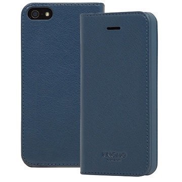 iPhone 5/5S/SE Knomo Folio Nahkakotelo Sininen