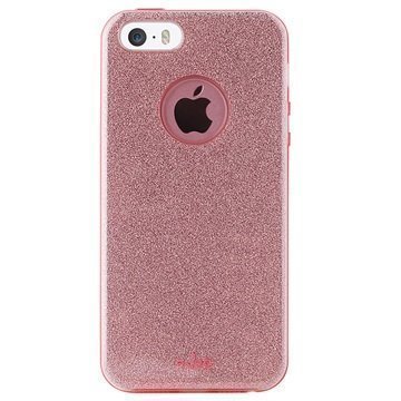 iPhone 5/5S/SE Puro Glitter Shine Kotelo Ruusukulta