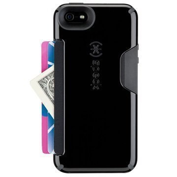 iPhone 5/5S/SE Speck CandyShell Korttikotelo Musta / Harmaa