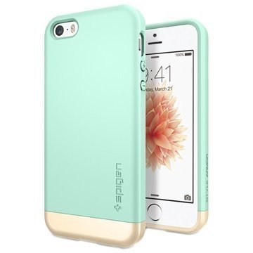 iPhone 5/5S/SE Spigen Style Armor Kotelo Mintunvihreä