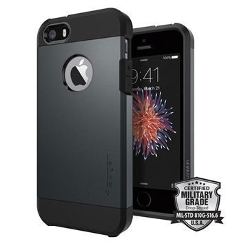 iPhone 5/5S/SE Spigen Tough Armor Kotelo Liuskekivimetalli