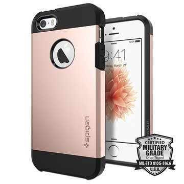 iPhone 5/5S/SE Spigen Tough Armor Kotelo Ruusukulta