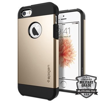 iPhone 5/5S/SE Spigen Tough Armor Kotelo Samppanjakulta