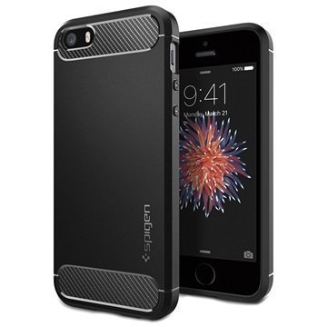 iPhone 5/5S/SE Spigen Ultra Rugged Capsule Suojakuori Musta