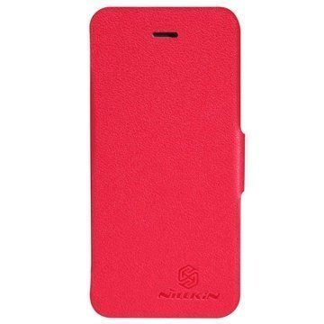 iPhone 5C Nillkin Fresh Series Läpällinen Nahkakotelo Punainen