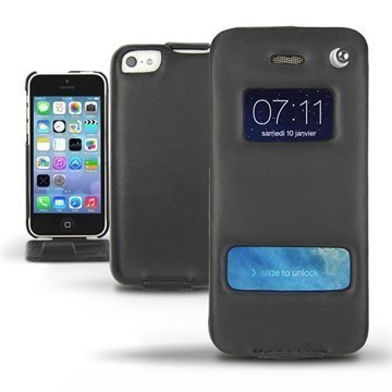 iPhone 5C Noreve Tradition D Flip Leather Case Black
