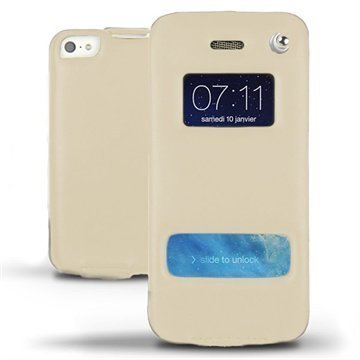 iPhone 5C Noreve Tradition D Läpällinen Nahkakotelo Beige