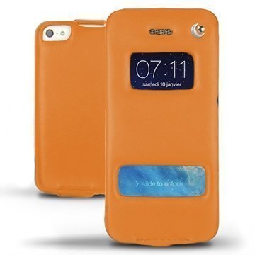 iPhone 5C Noreve Tradition D Läpällinen Nahkakotelo Oranssi