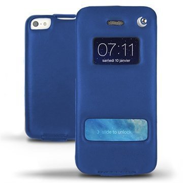 iPhone 5C Noreve Tradition D Läpällinen Nahkakotelo Valtameren Sininen