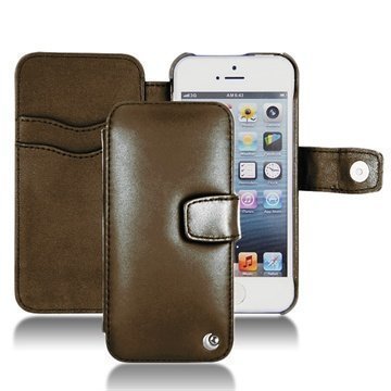 iPhone 5S iPhone SE Noreve Tradition B Wallet Leather Case Chataigne
