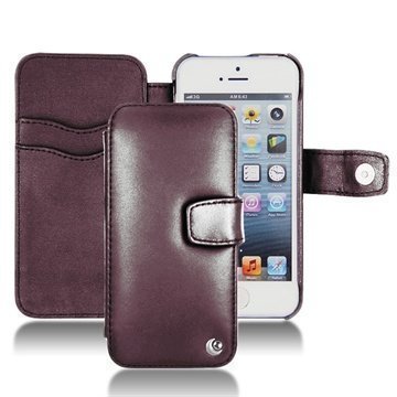 iPhone 5S iPhone SE Noreve Tradition B Wallet Leather Case Lie de vin