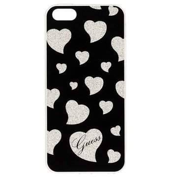 iPhone 5S/SE Guess Hearts Case Black