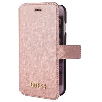 iPhone 6 / 6S Guess Saffiano Look Lompakkokotelo Pinkki