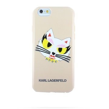 iPhone 6 / 6S Karl Lagerfeld K-Print Monster HeadShot TPU Suojakuori Beige