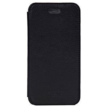 iPhone 6 / 6S Knomo Folio Nahkakotelo Musta