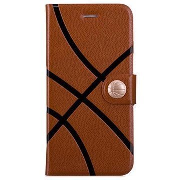 iPhone 6 / 6S Momax Sport Avattava Nahkakotelo Koripallo