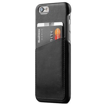 iPhone 6 / 6S Mujjo Wallet Nahkainen Kova Kotelo Musta