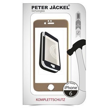 iPhone 6 / 6S Peter Jäckel Koko Näytön HD Lasi Näytönsuoja Kulta
