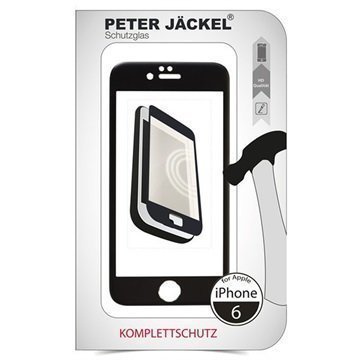 iPhone 6 / 6S Peter Jäckel Koko Näytön HD Lasi Näytönsuoja Musta