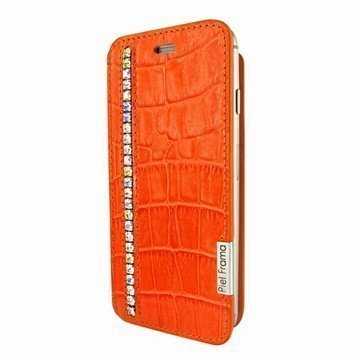 iPhone 6 / 6S Piel Frama FramaSlim Läpällinen Nahkakotelo Krokotiili Swarovski Oranssi