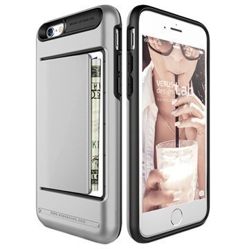 iPhone 6 / 6S VRS Design Damda Clip Series Kotelo Vaalea Hopea