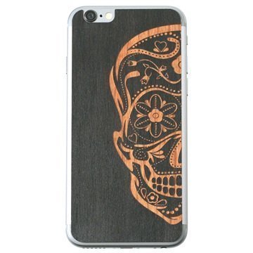 iPhone 6 Lazerwood Suojakalvo Sugar Skull Musta