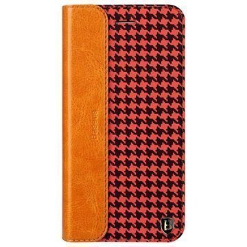iPhone 6 Plus / 6S Plus Baseus Collocation Series Nahkainen Läppäkotelo Houndstooth