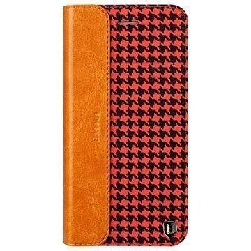 iPhone 6 Plus / 6S Plus Baseus Collocation Series Nahkainen Läppäkotelo Houndstooth