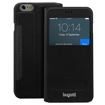 iPhone 6 Plus / 6S Plus Bugatti BookCover Lausanne Kotelo Musta