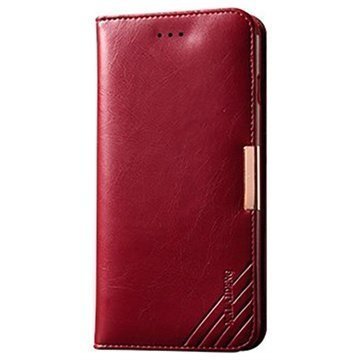 iPhone 6 Plus / 6S Plus Kalaideng Royale II Lompakkomallinen Nahkakotelo Punainen