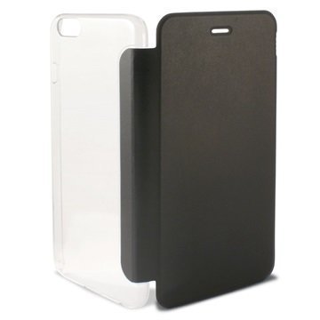 iPhone 6 Plus / 6S Plus Ksix Folio Kotelo Läpinäkyvä / Musta