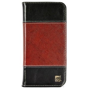 iPhone 6 Plus / 6S Plus Maroo The Bronson Plus Wallet Leather Case Black / Brown