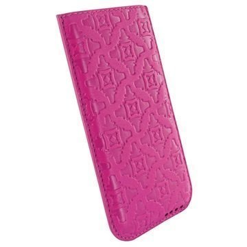 iPhone 6 Plus / 6S Plus Piel Frama Pull Nahkakotelo Fuksia