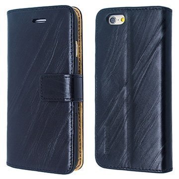 iPhone 6 Plus / 6S Plus Star-Case London Plus Linea Nahkainen Lompakkokotelo Musta